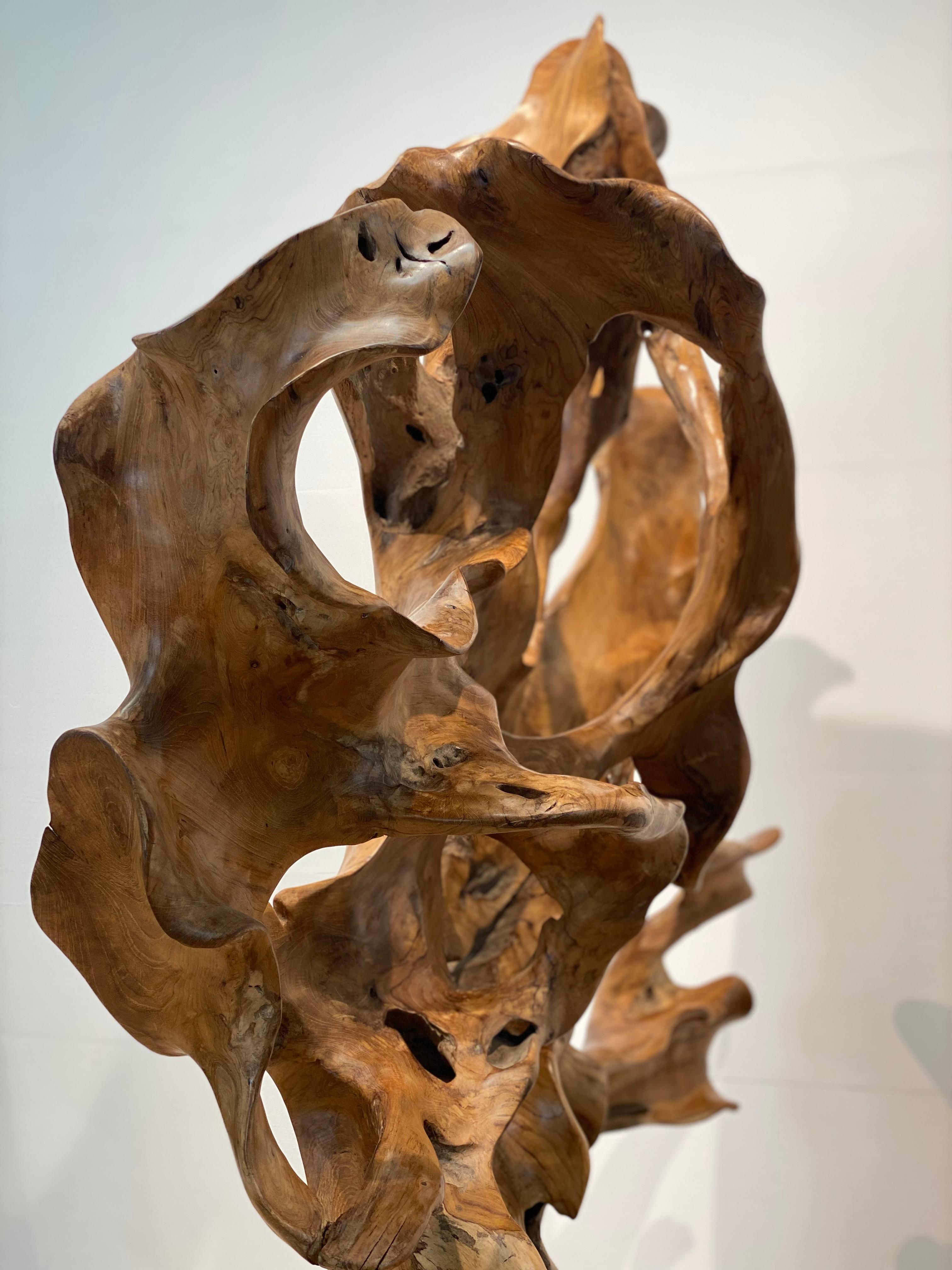 Contemporary, Brutalist Wooden Sculpture For Sale 3