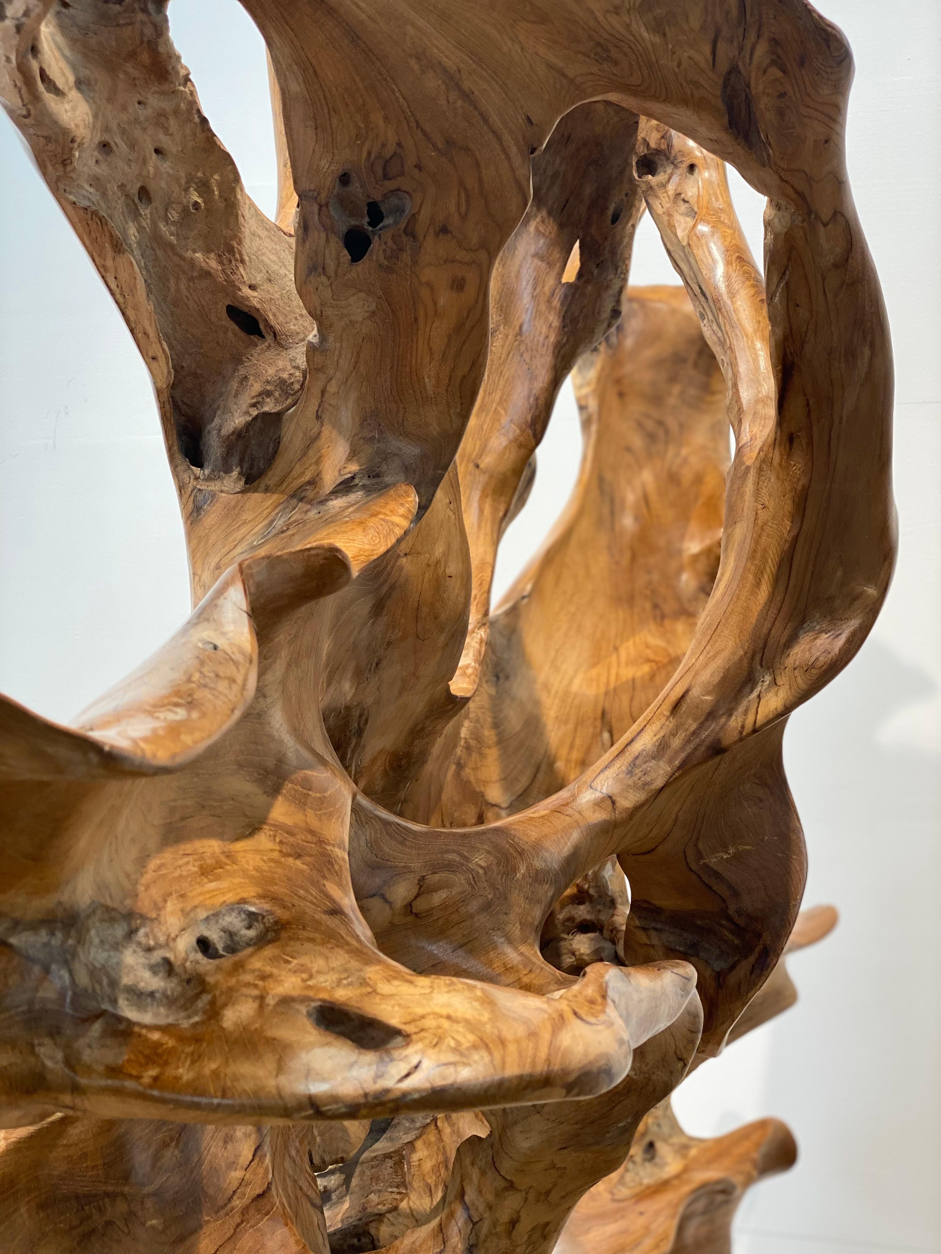 Contemporary, Brutalist Wooden Sculpture For Sale 4