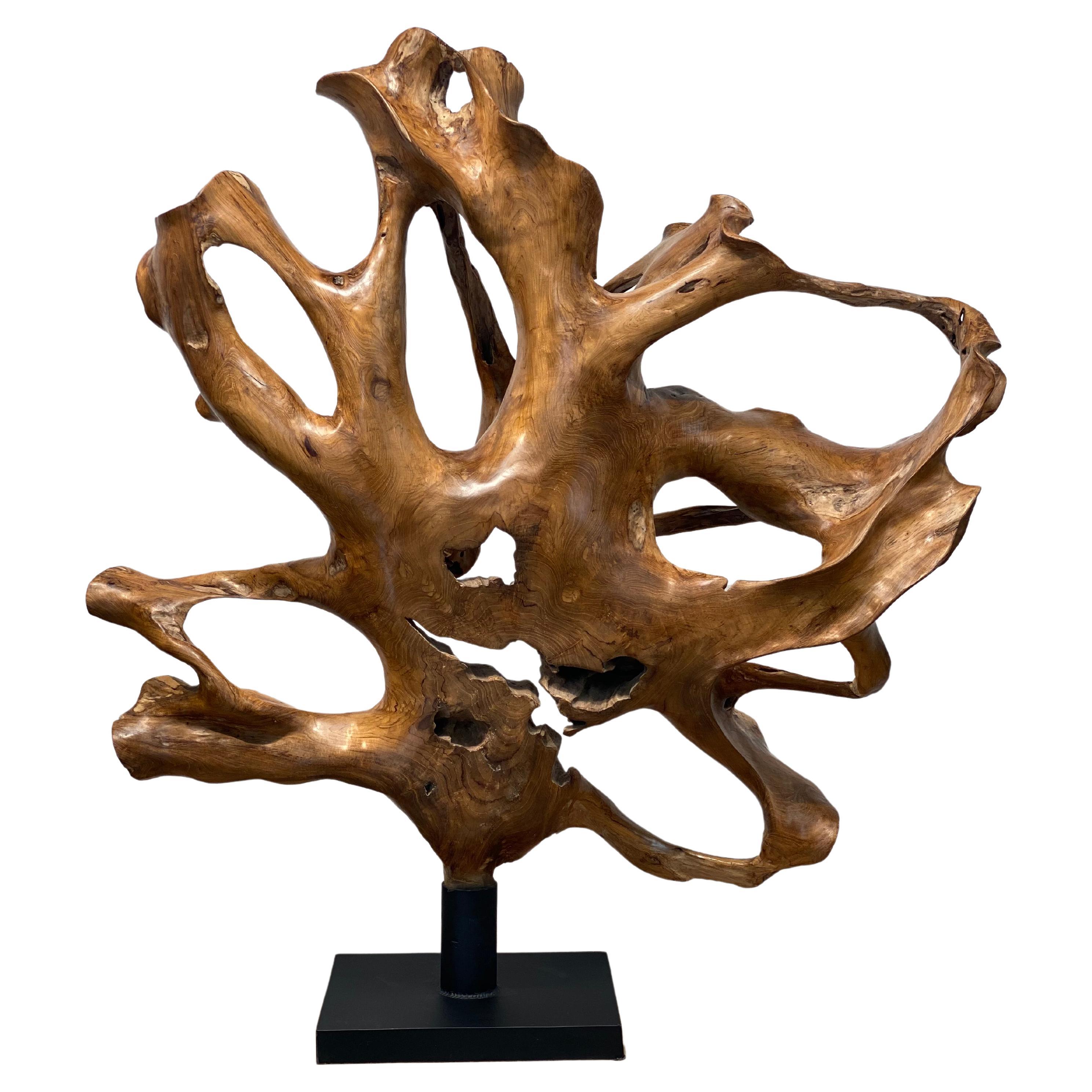 Contemporary, Brutalist Wooden Sculpture For Sale