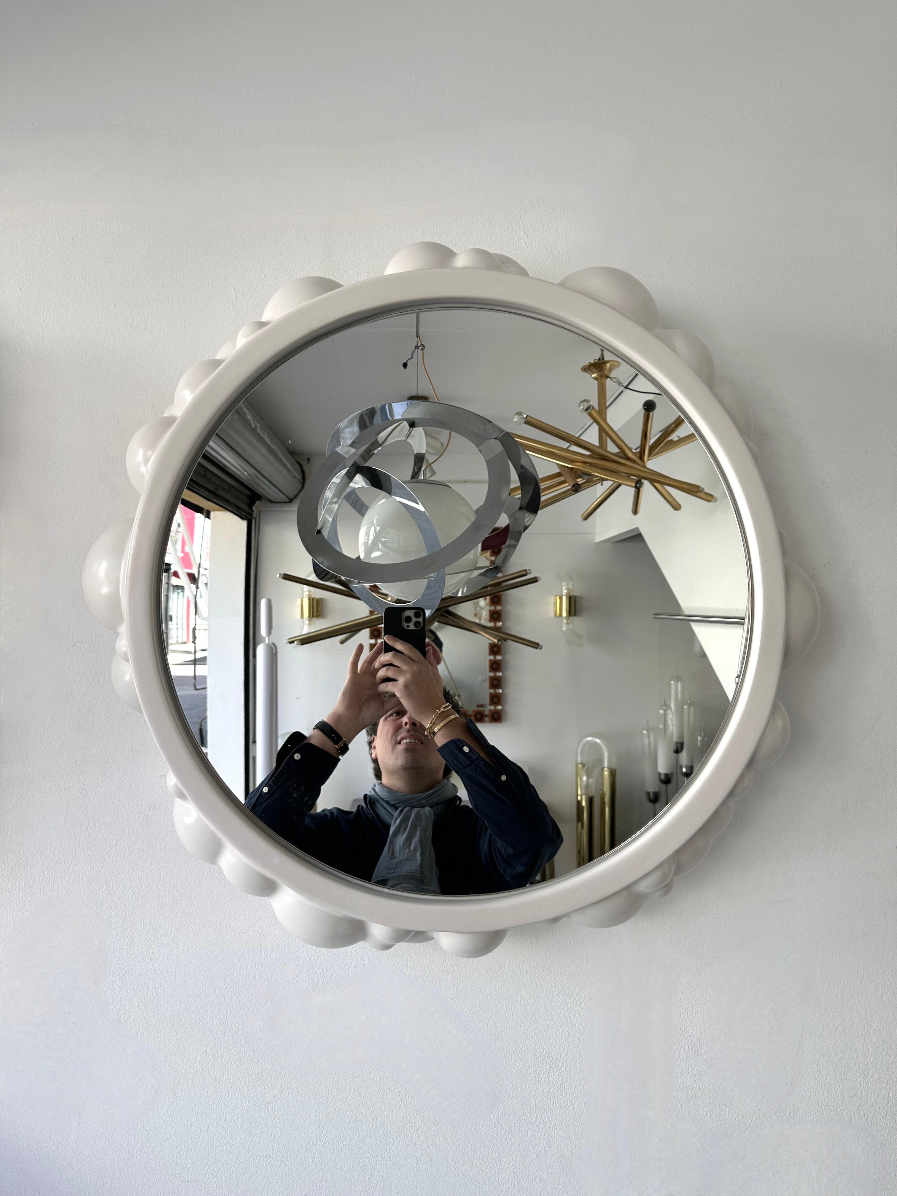 Contemporary Bubble Atomo Ceramic Mirror by Antonio Cagianelli, Italy For Sale 1