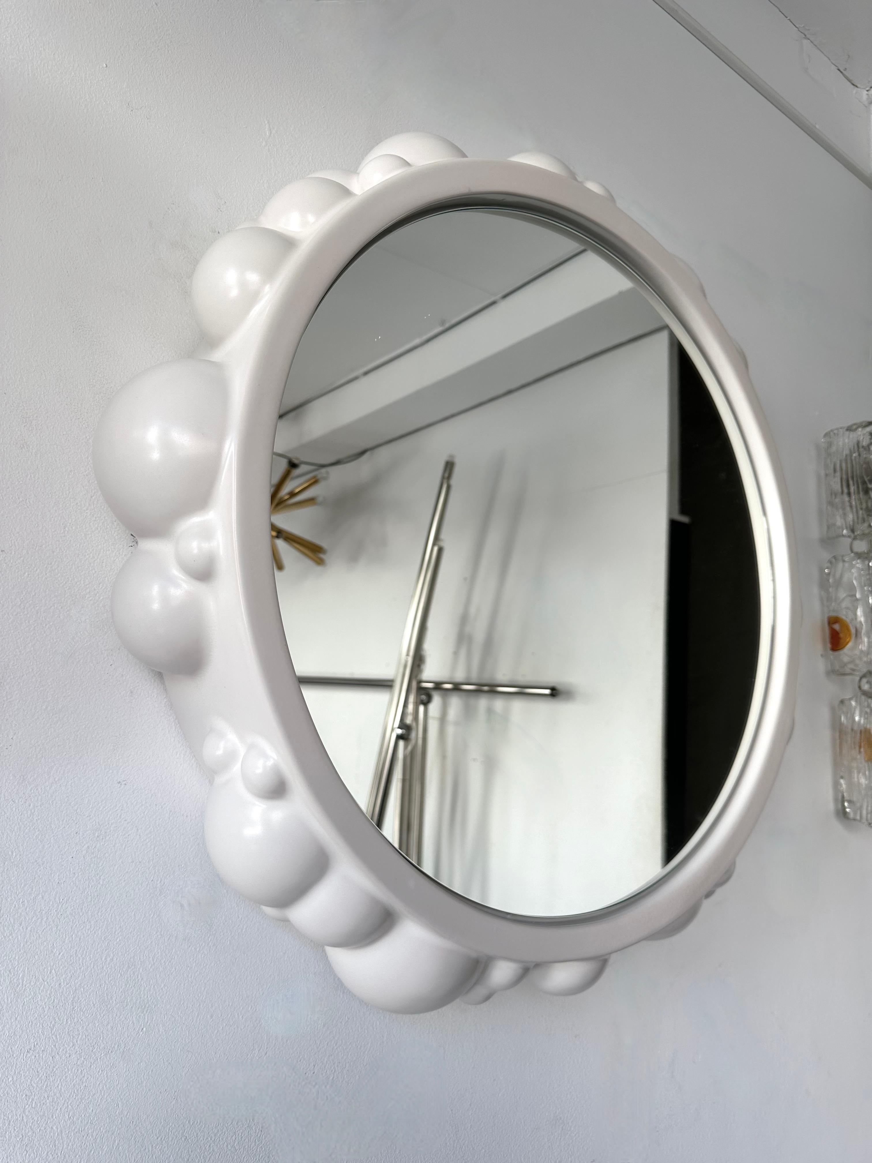 Contemporary Bubble Atomo Ceramic Mirror by Antonio Cagianelli, Italy For Sale 2