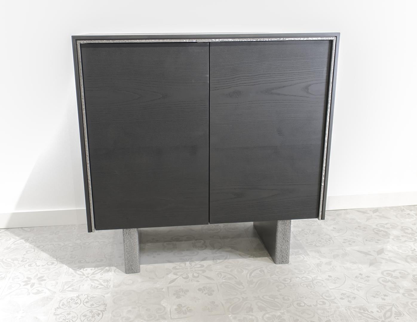 Contemporary Buffet Black Ash #2 In New Condition For Sale In Mareil-Marly, Yvelines