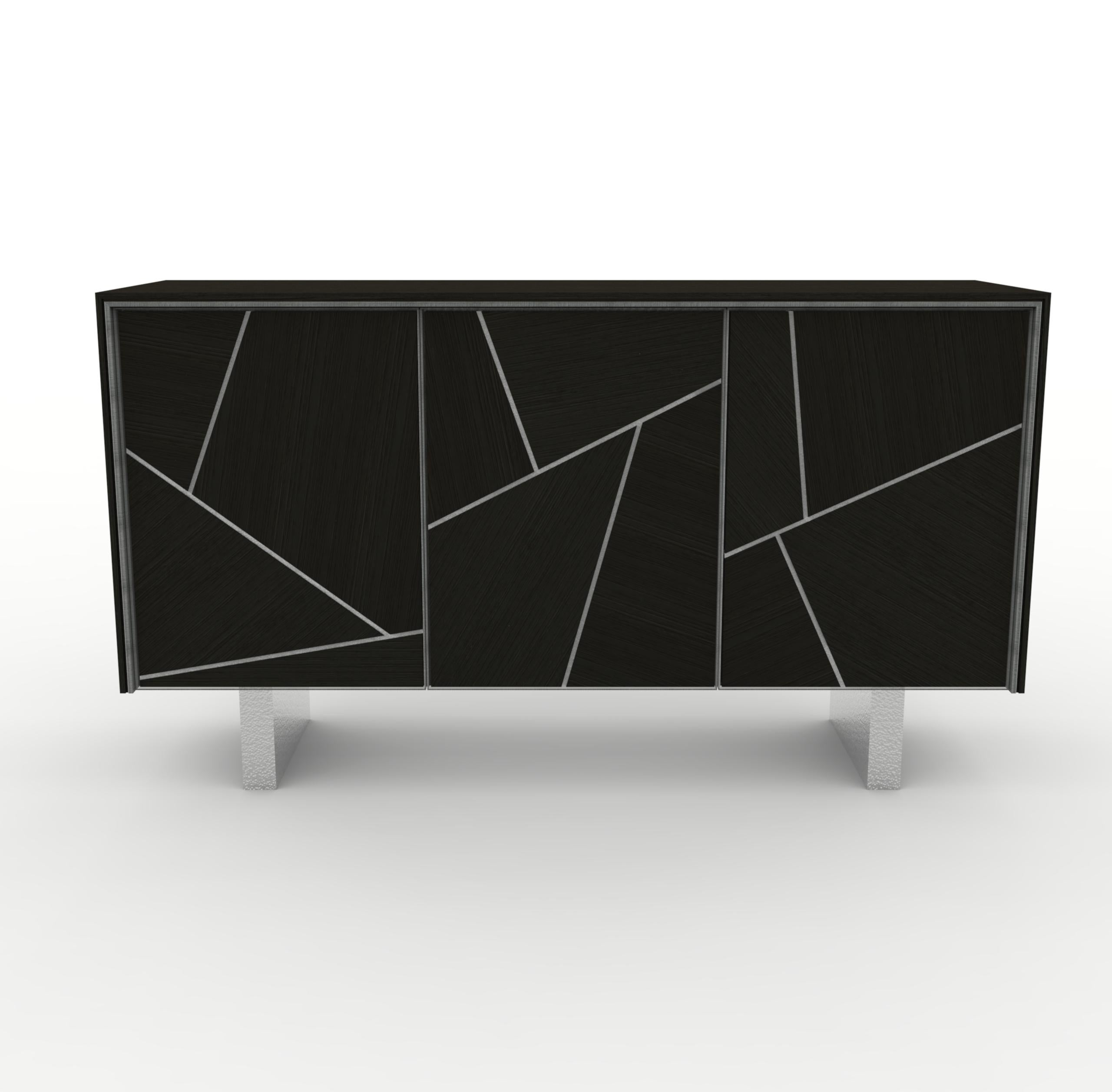 Hand-Crafted Contemporary Buffet Black Ash For Sale