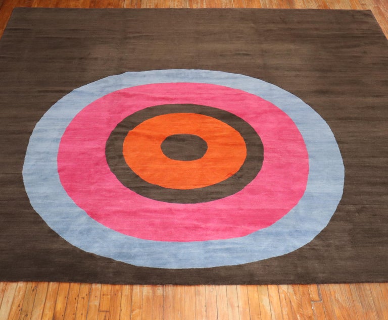 Contemporary Bullseye Modern Tibetan Rug at 1stDibs