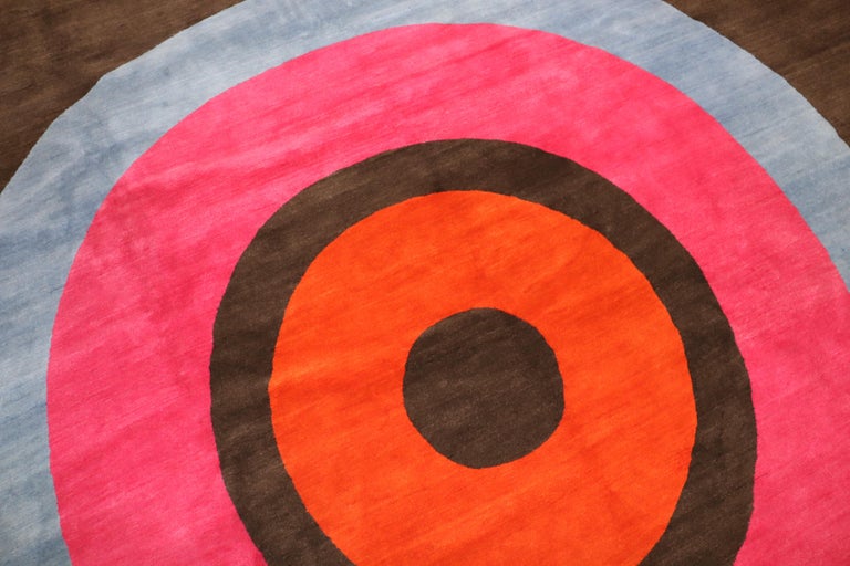 Contemporary Bullseye Modern Tibetan Rug at 1stDibs
