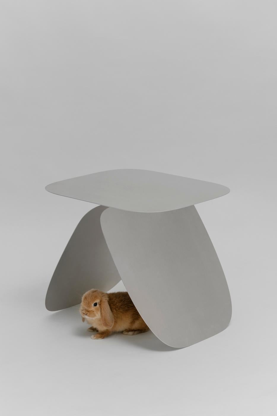 Contemporary Bunny Side Table in Steel  In New Condition For Sale In London, GB