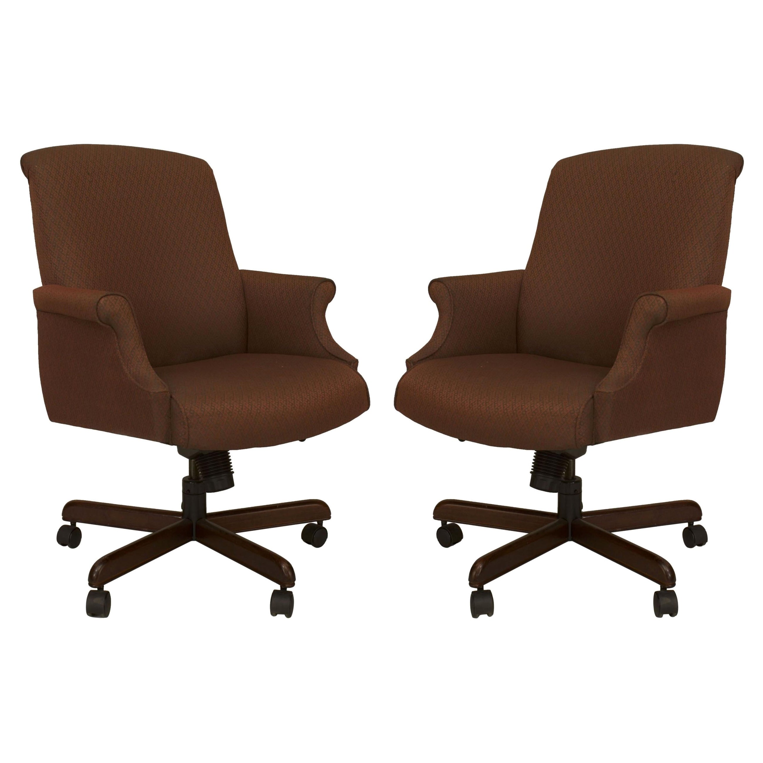 Contemporary Burgundy Upholstered Office Swivel Chairs For Sale