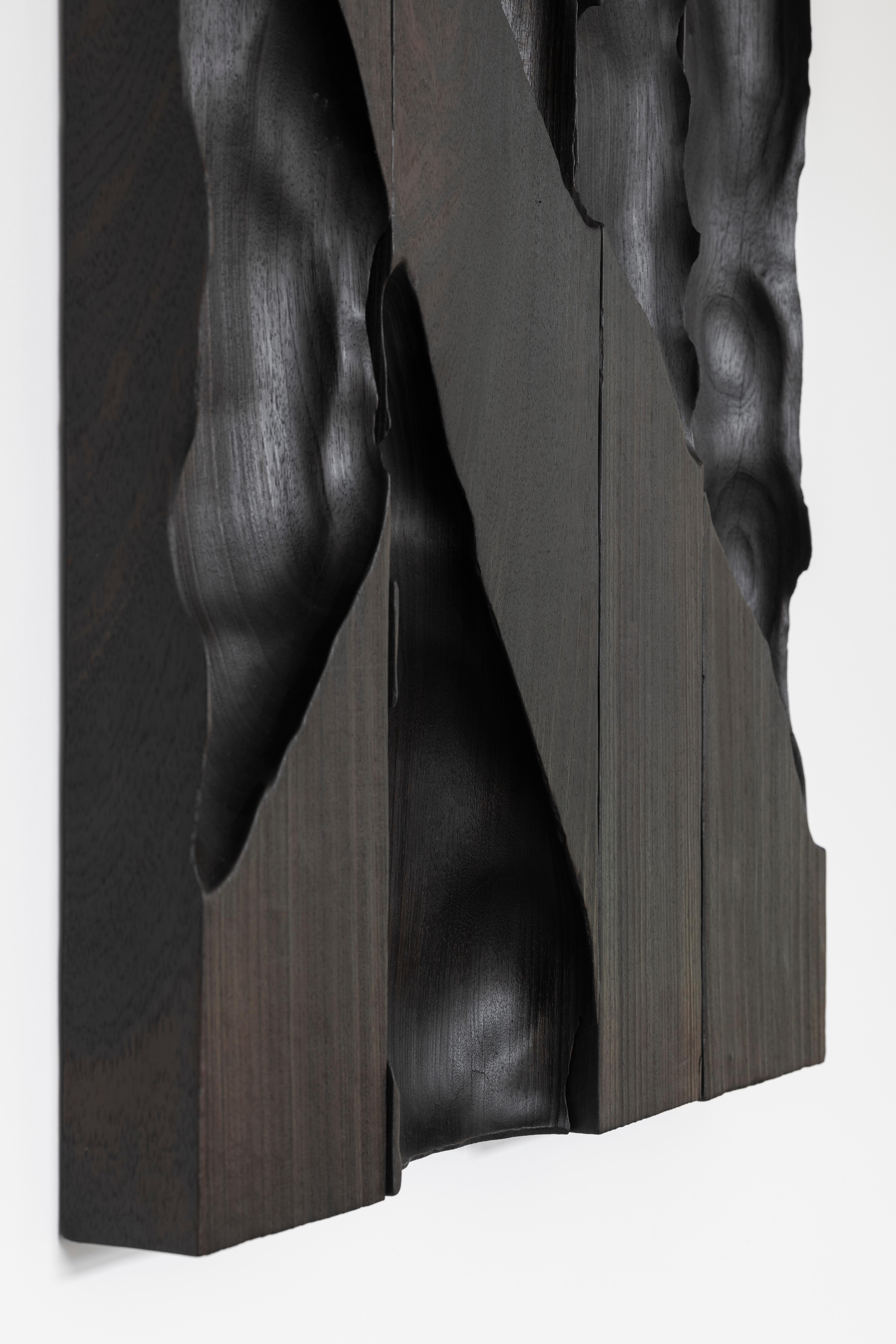 Pièce murale contemporaine en bois tendre brûlé Ukiyo 032 par Katrien Doms en vente 13