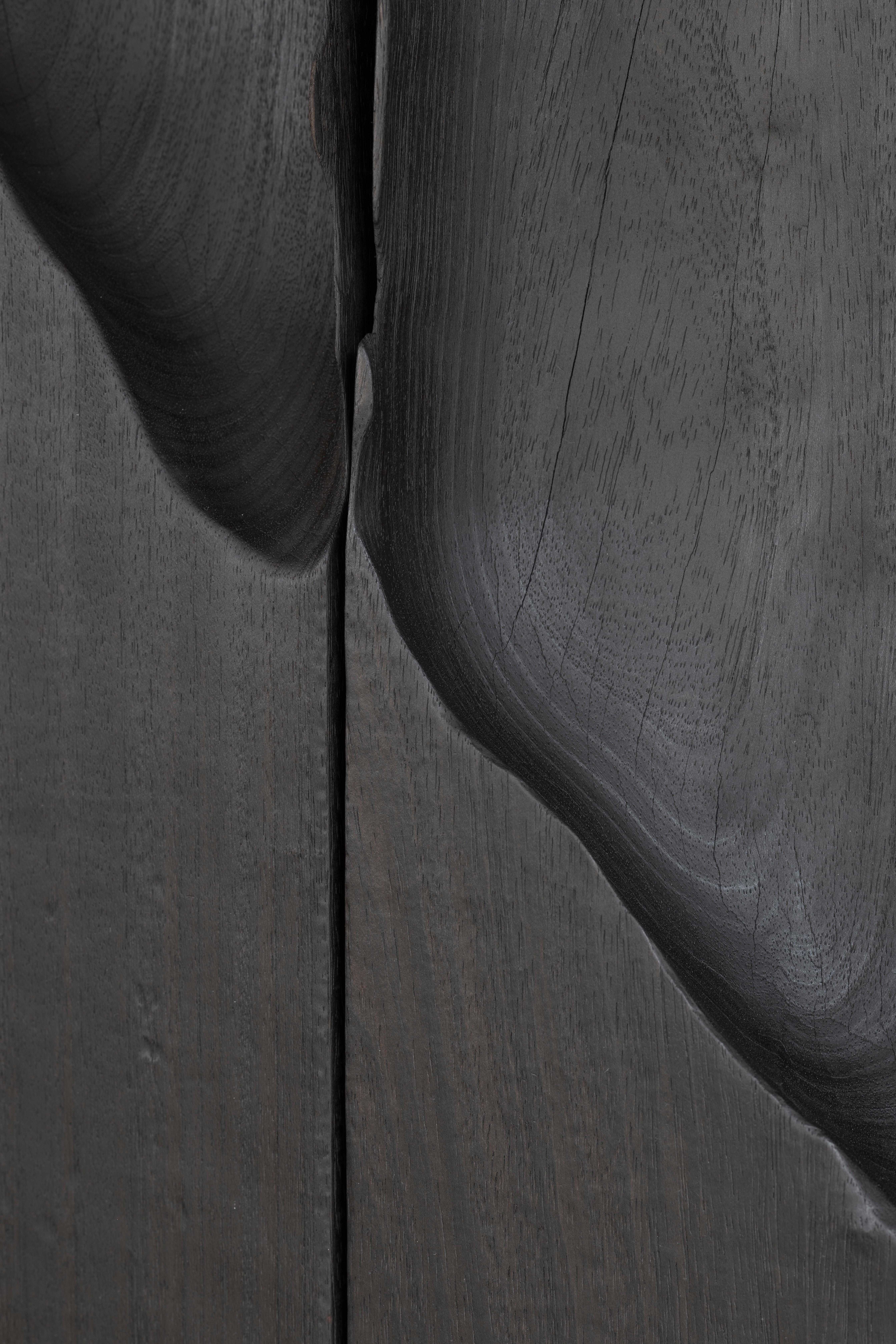 Zeitgenössisches wandobjekt aus gebranntem weichem holz Ukiyo 035 by Katrien Doms im Angebot 13
