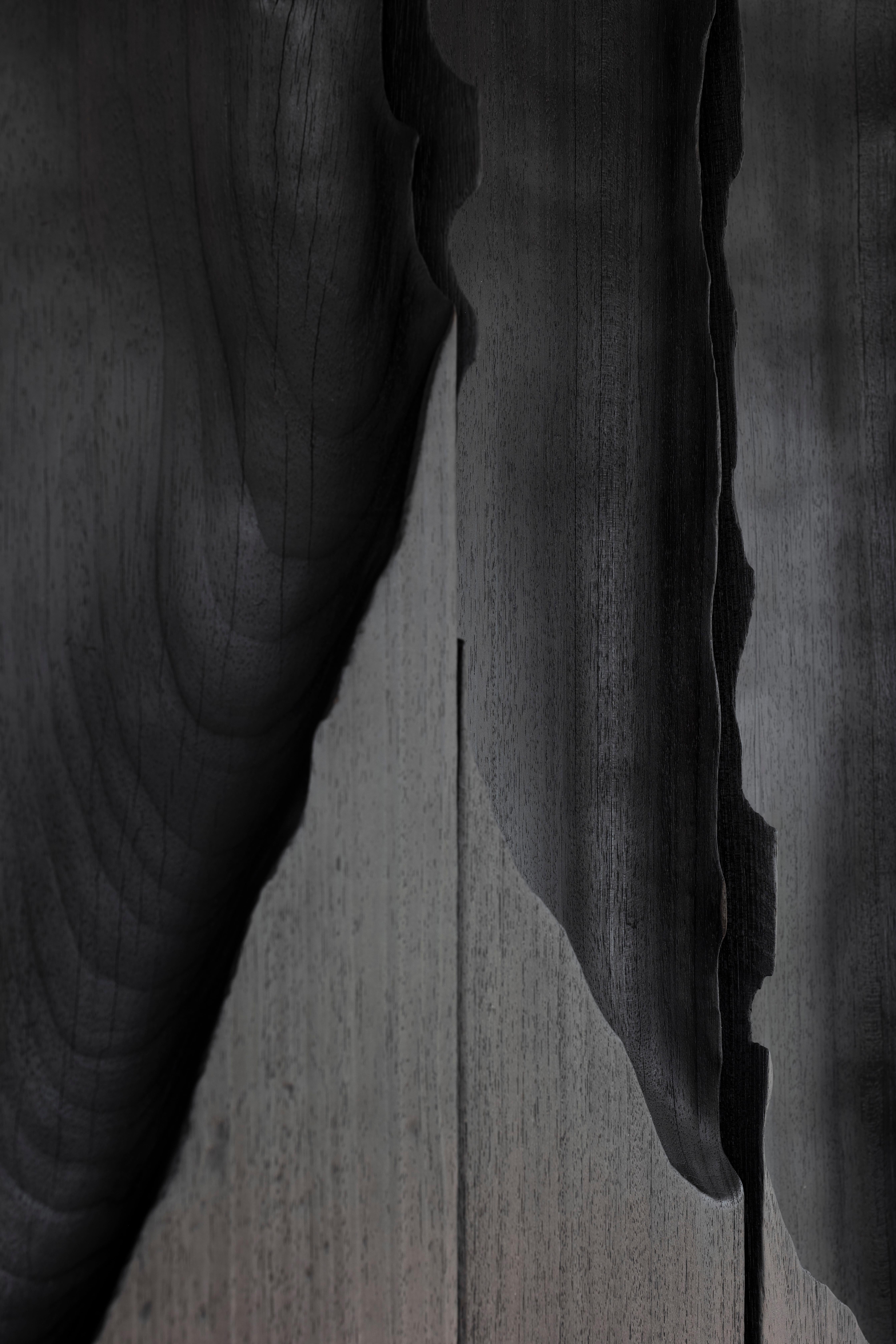 Zeitgenössisches wandobjekt aus gebranntem weichem holz Ukiyo 035 by Katrien Doms (21. Jahrhundert und zeitgenössisch) im Angebot