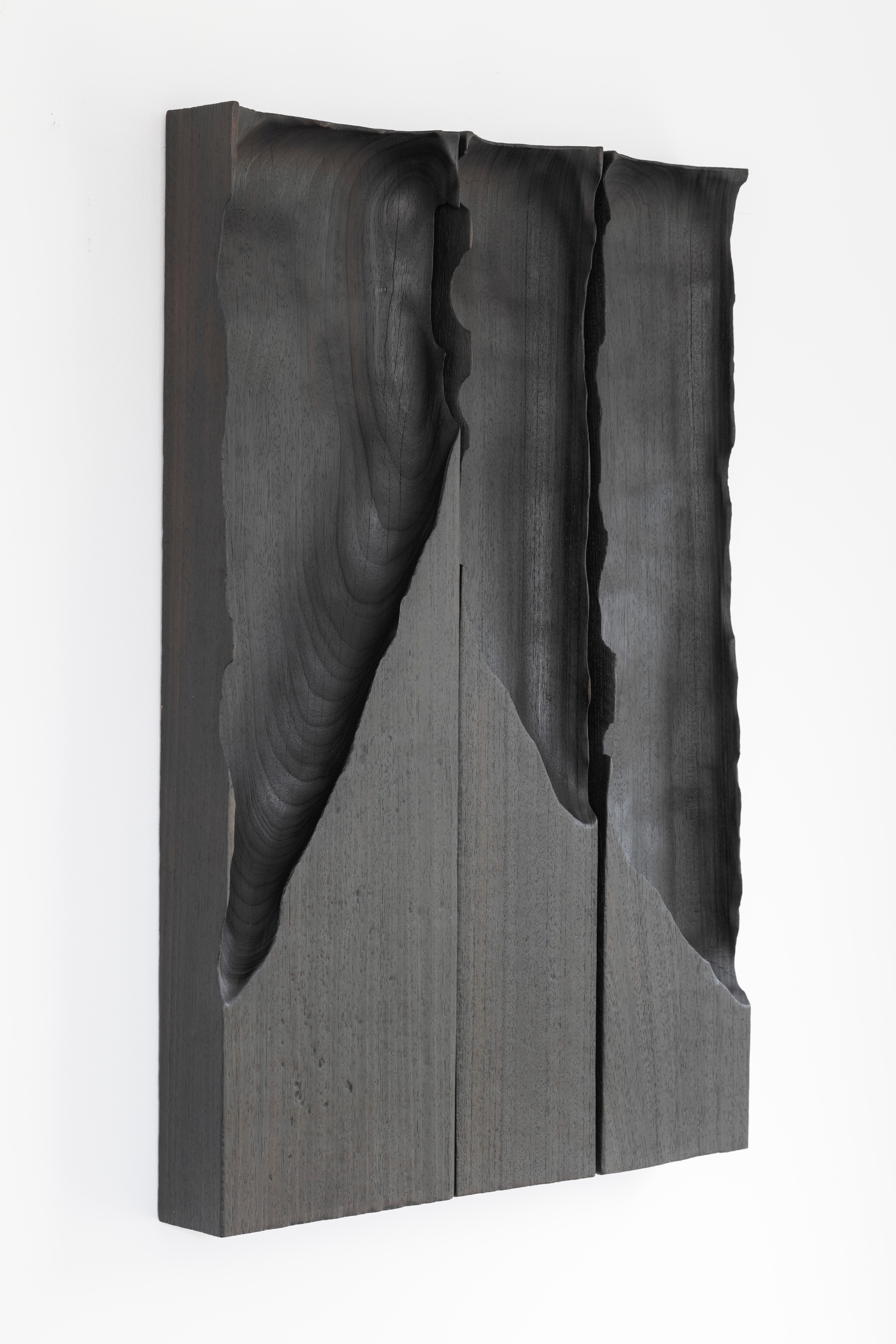 Zeitgenössisches wandobjekt aus gebranntem weichem holz Ukiyo 035 by Katrien Doms im Angebot 3