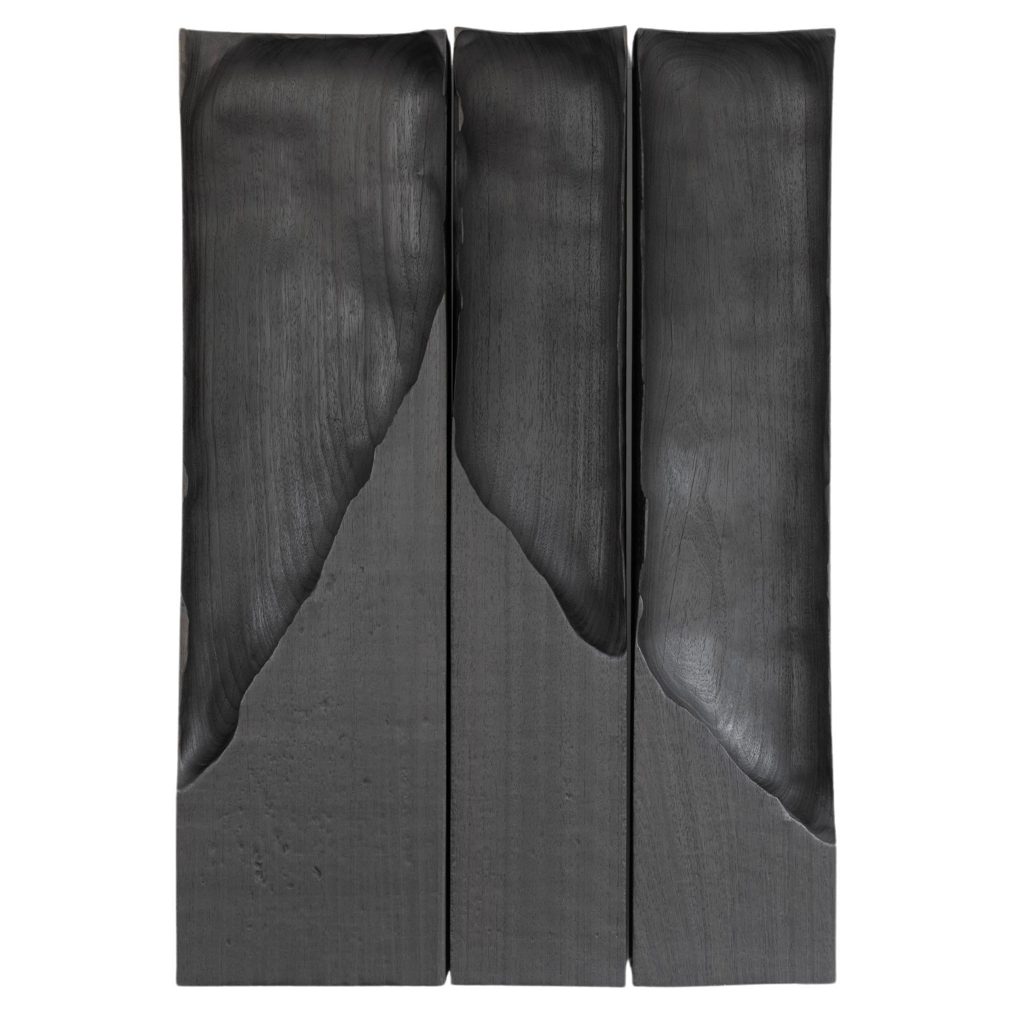 Zeitgenössisches wandobjekt aus gebranntem weichem holz Ukiyo 035 by Katrien Doms im Angebot