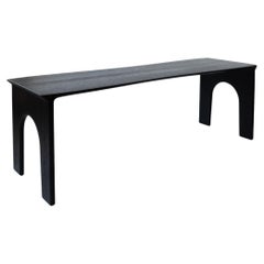 Contemporary Burned Solid Oak Bench 160cm, Kuro Collection, by Lukas Cober
