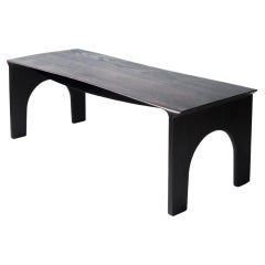 Contemporary Burned Solid Oak Coffee Table, Kuro Collection, by Lukas Cober