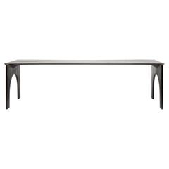Contemporary Burned Solid Oak Kuro Dining Table Short, by Lukas Cober