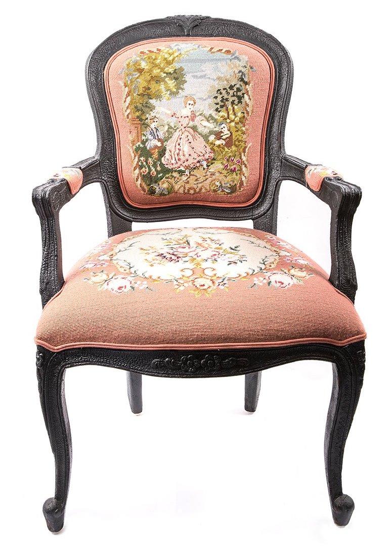 embroidered chair