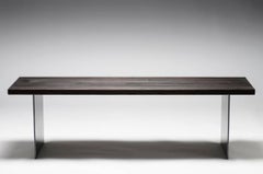 Contemporary Burned Wooden Bench "Yakisugi Technique", Austria, 21th Century