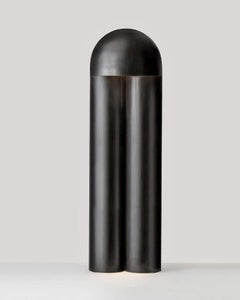 Contemporary Burnt Brass Sculpted Floor Lamp, Monolith by Paul Matter