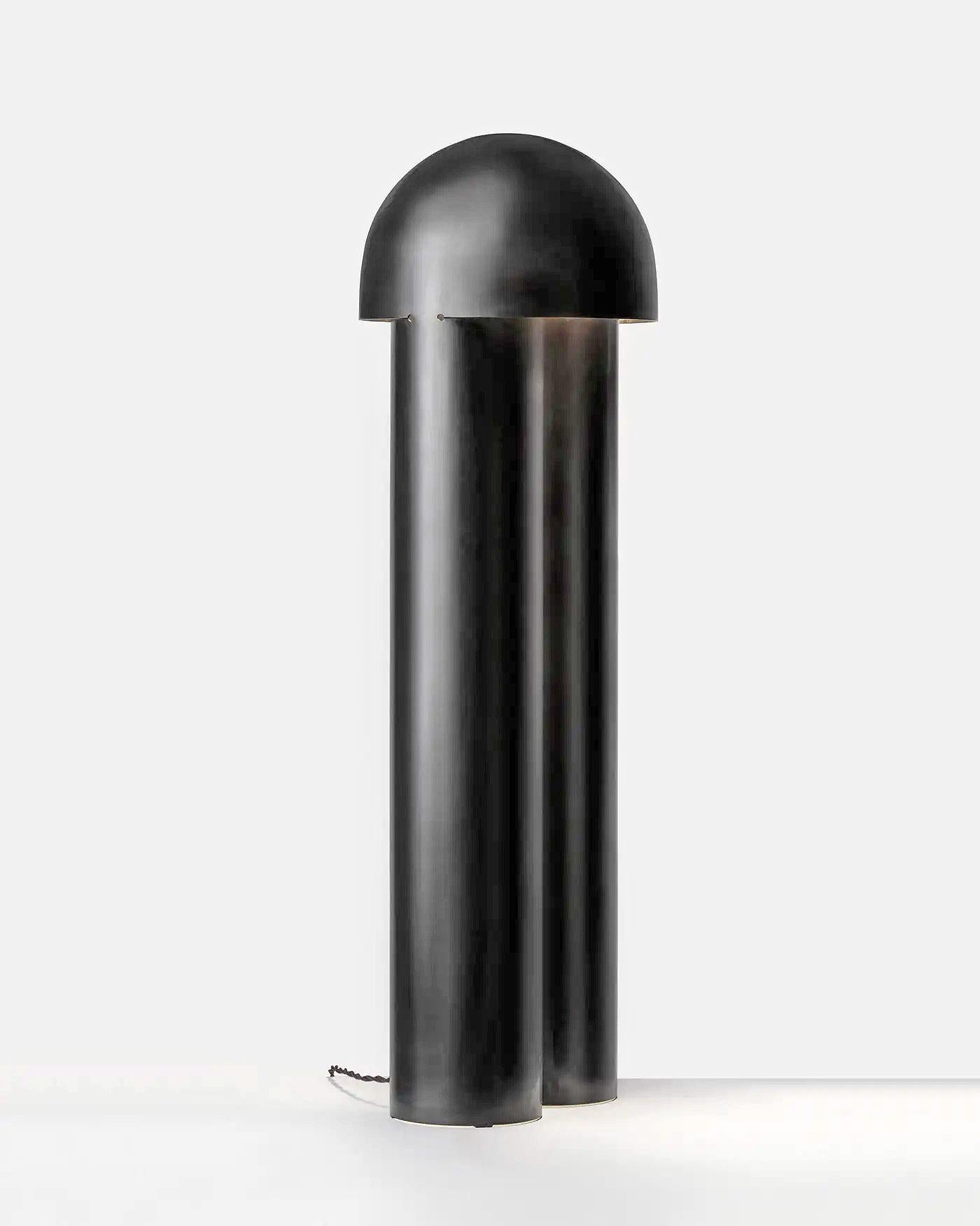 Post-Modern Contemporary Burnt Brass Sculpted Floor Lamp, Monolith by Paul Matter For Sale