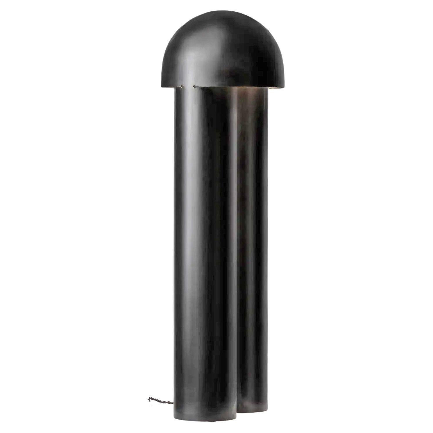 Contemporary Burnt Brass Sculpted Floor Lamp, Monolith by Paul Matter For Sale