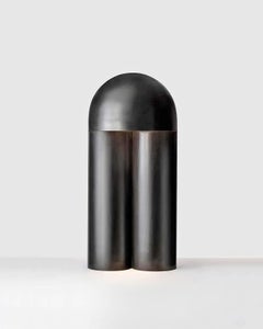 Contemporary Burnt Brass Sculpted Table Lamp, Monolith Large by Paul Matter
