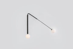 Contemporary Burnt Brass Swing Arm Wall Sconce, Flutter Three by Paul Matter