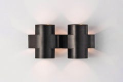 Contemporary Burnt Brass Wall Sconce, Plus Two Large Lamp by Paul Matter