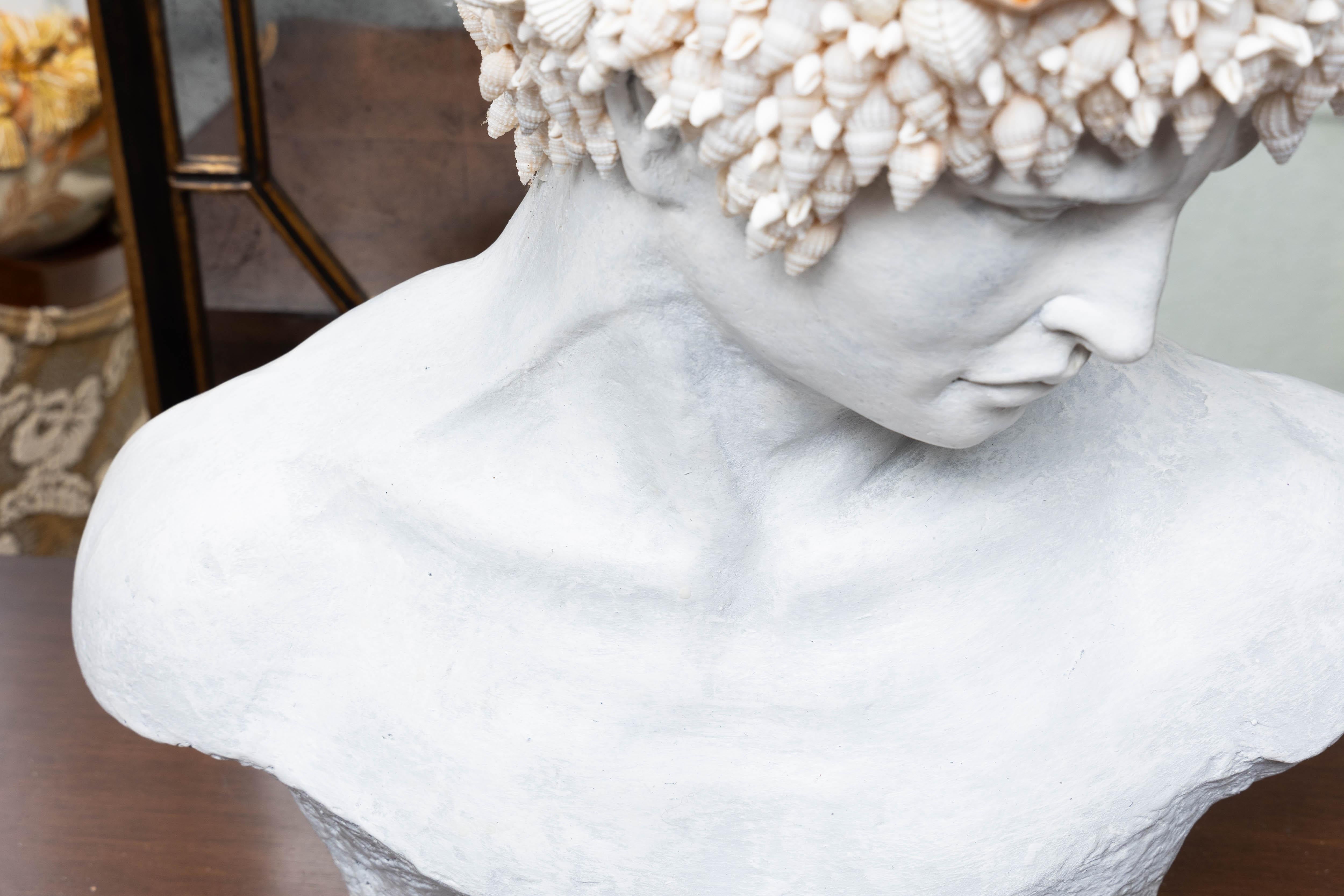 Other Contemporary Bust with Custom Shell Motif For Sale