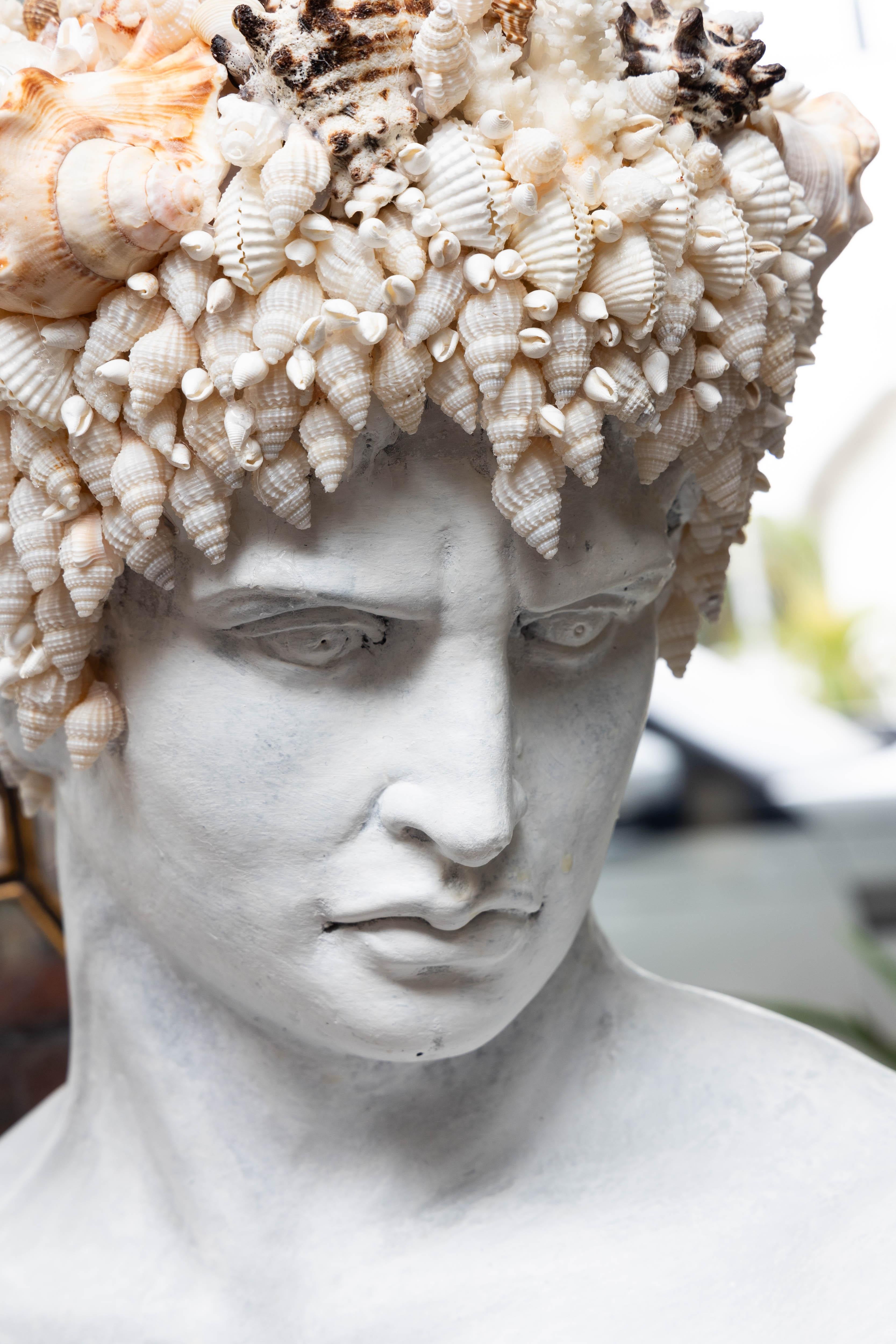 Contemporary Bust with Custom Shell Motif For Sale 1