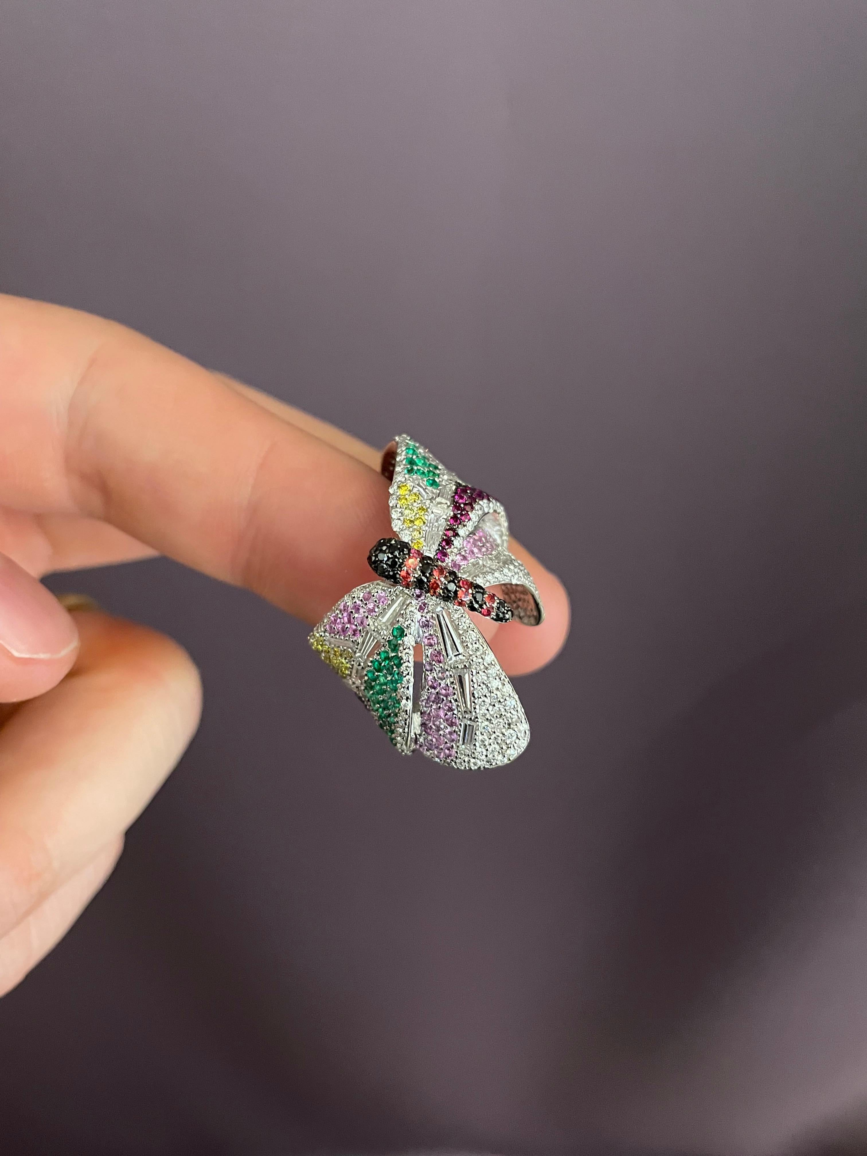 butterfly gemstone ring