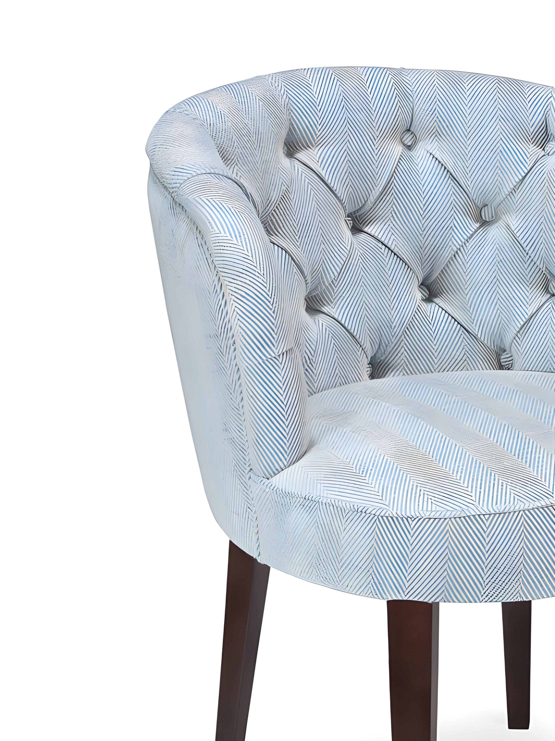 Portoghese Sedie da pranzo contemporanee con schienale abbottonato, set da 8 in vendita