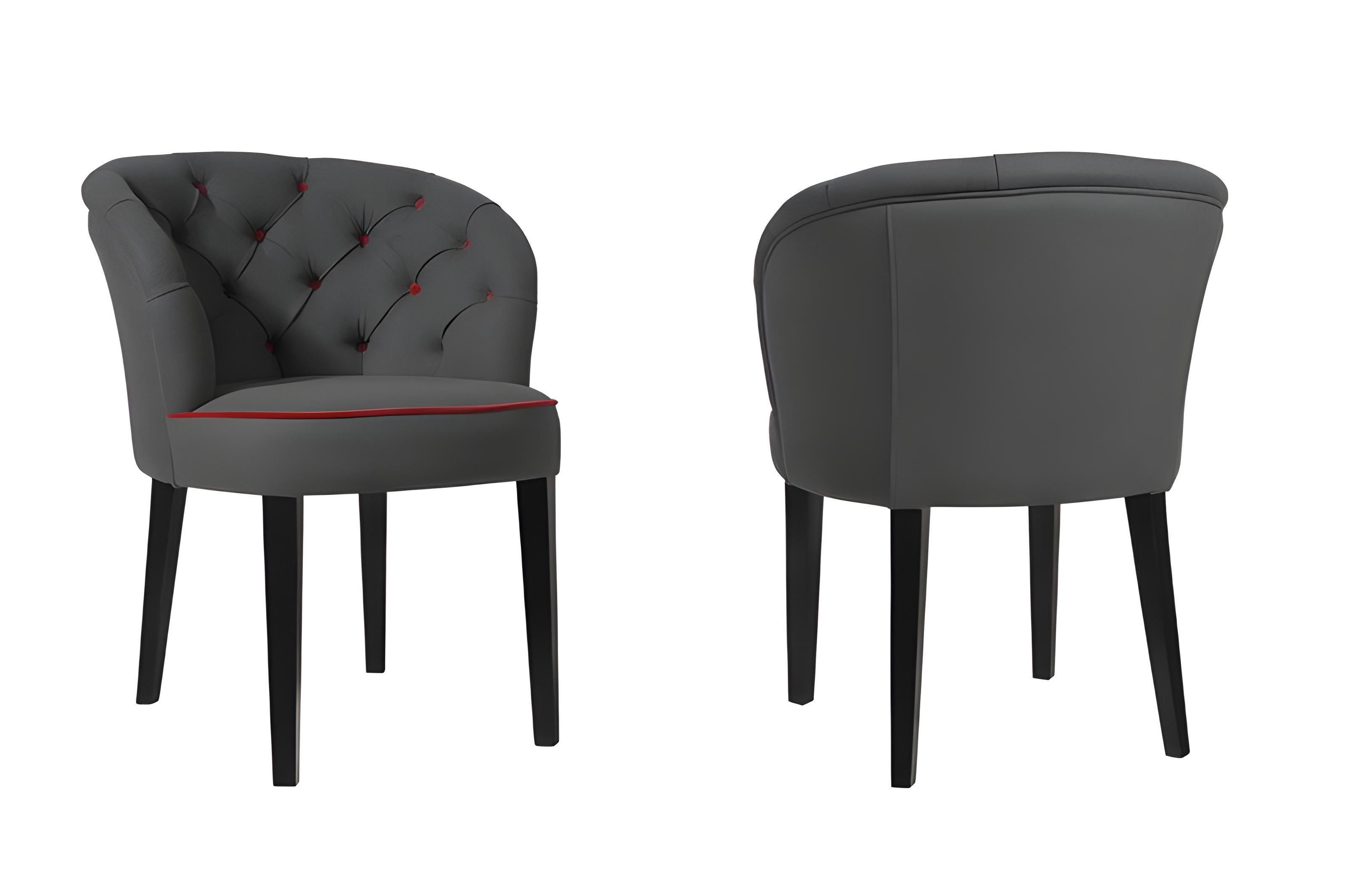 Fatto a mano Sedie da pranzo contemporanee con schienale abbottonato, set da 8 in vendita