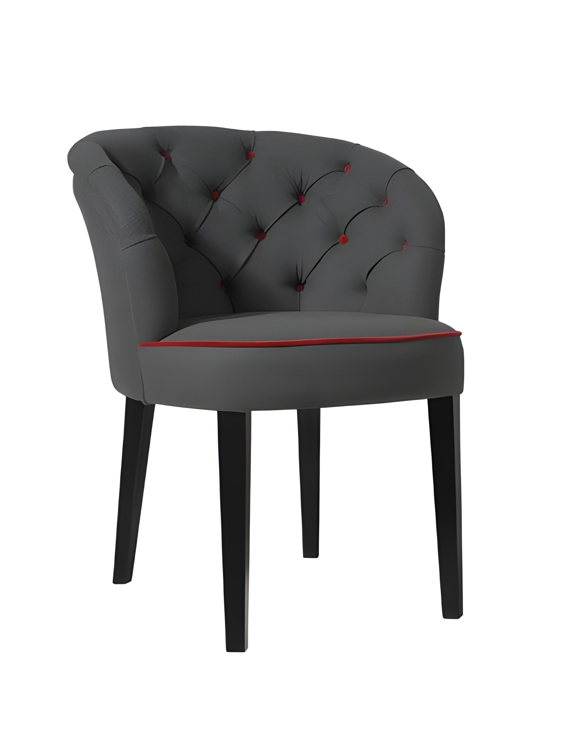 XXI secolo e contemporaneo Sedie da pranzo contemporanee con schienale abbottonato, set da 8 in vendita