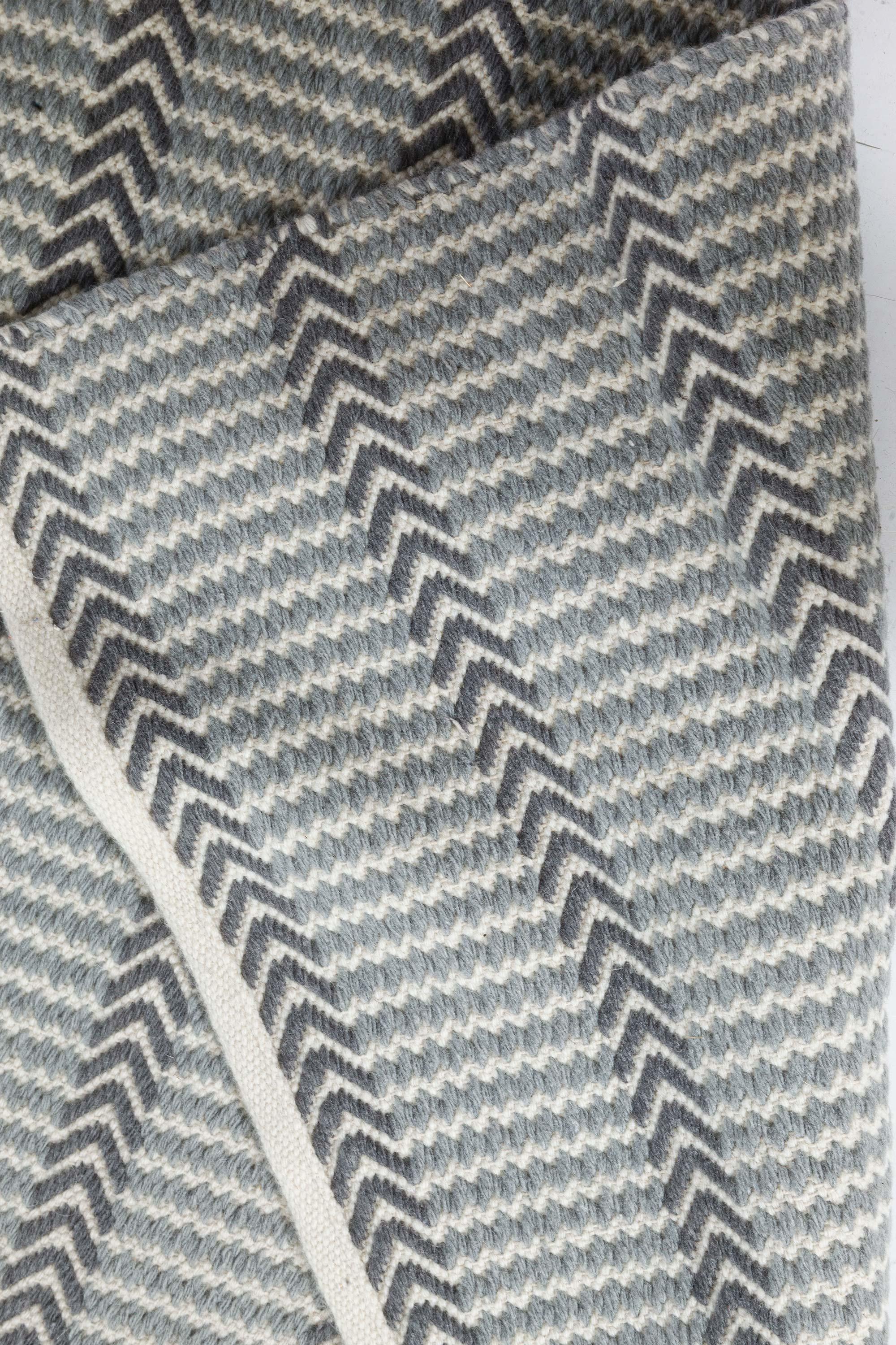Zeitgenössischer handgefertigter Buxus-Wollteppich von Doris Leslie Blau (Wolle) im Angebot