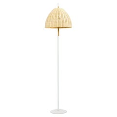 Contemporary, Handmade Floor Lamp, Natural Rattan, White, Mediterranean Objects