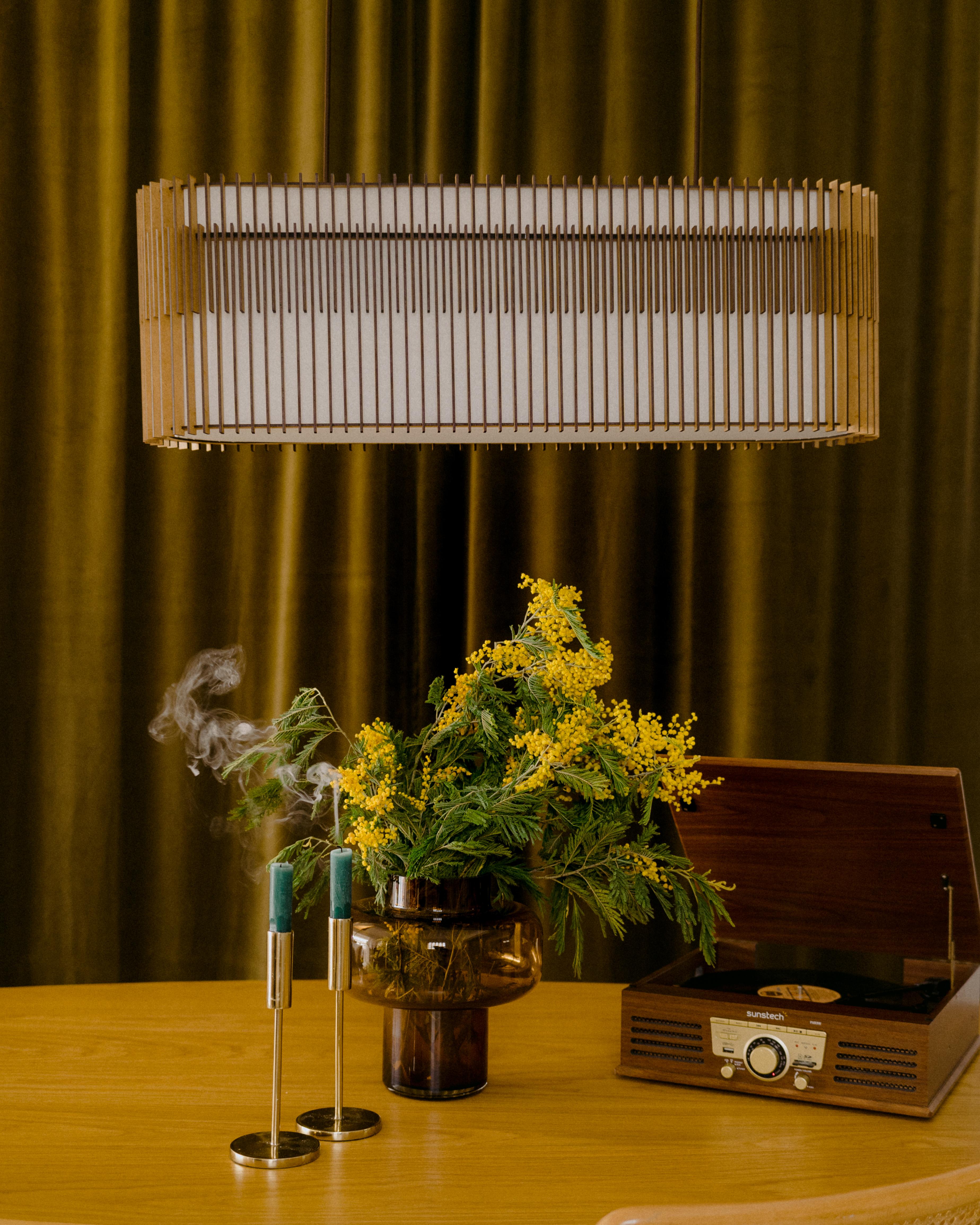 Spanish Contemporary by Chitarrini Studio Handmade Pendant Lamp Mdf Wood Large 800 For Sale