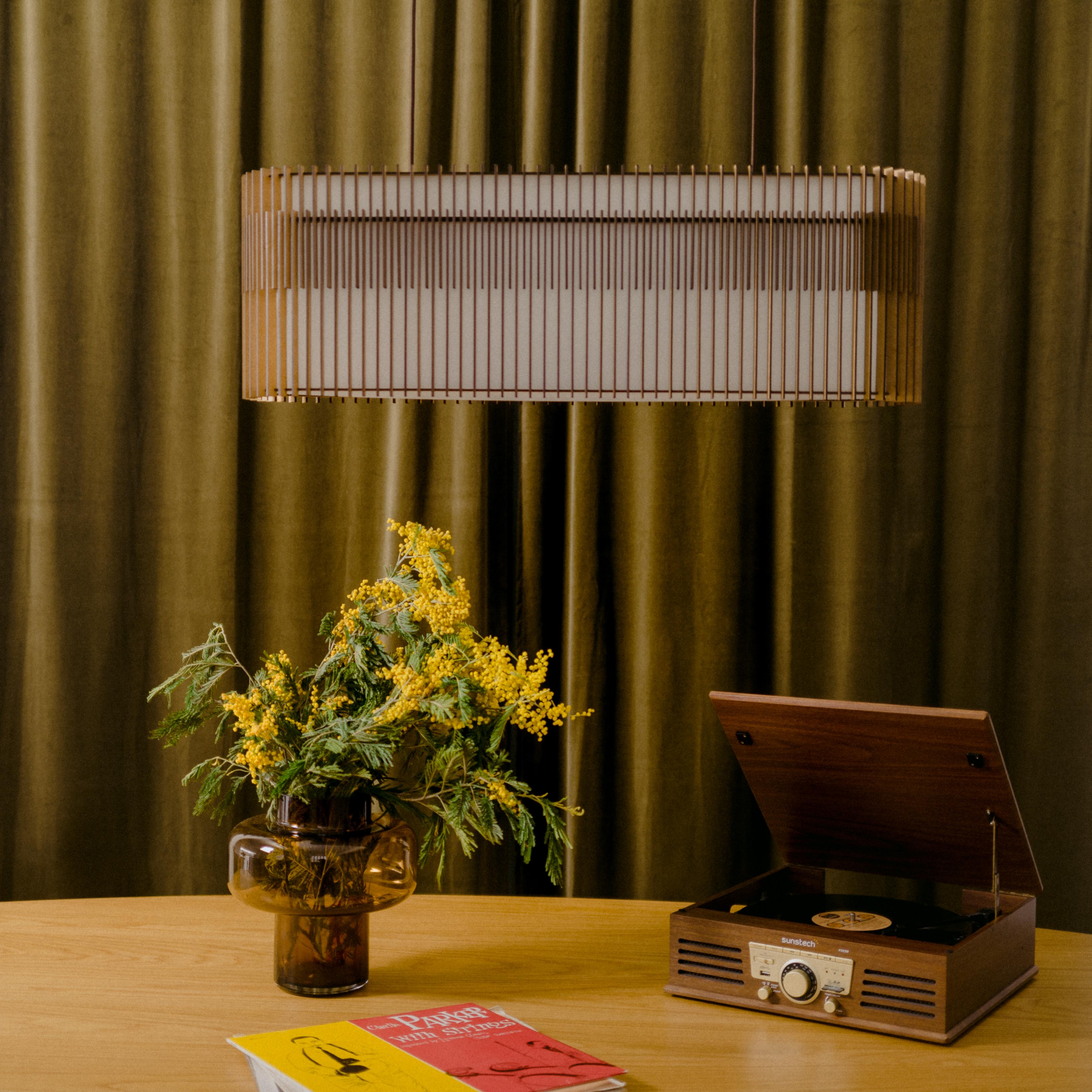Contemporary by Chitarrini Studio Handmade Pendant Lamp Mdf Wood Large 800 For Sale 1