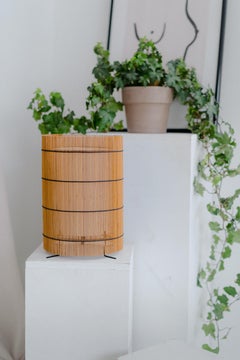 Contemporary, Handmade, Table Lamp M, Bamboo Cherry, by Mediterranean Objects