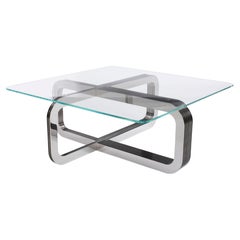 Contemporary Glass and Chrome Coffee Table, Ebb & Flow Handmade