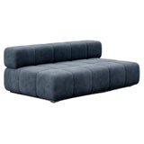 Contemporary Modular Sofa Settee in Velvet Blue Marine with metal base For  Sale at 1stDibs
