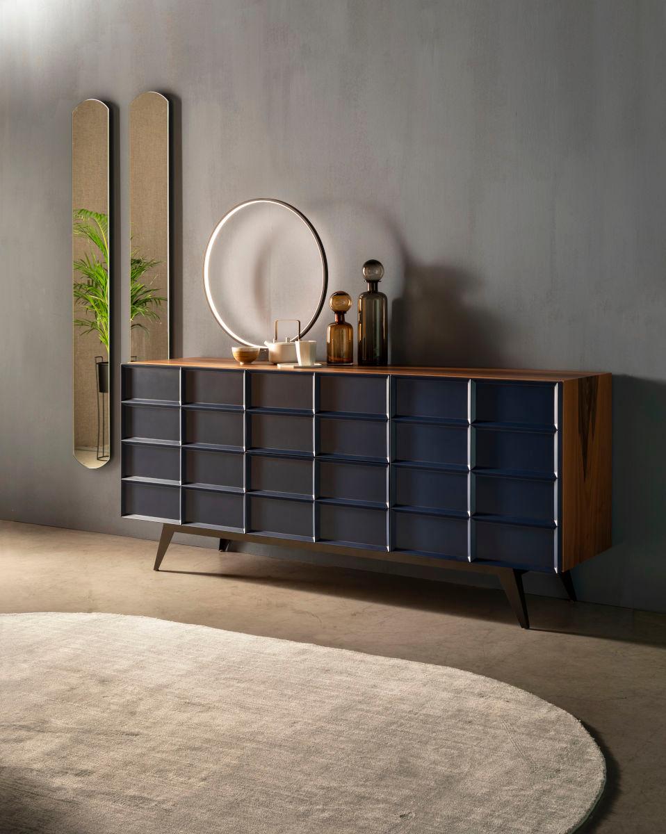 XXIe siècle et contemporain Buffet contemporain en bois et acier de Franca Lucarelli et Bruna Rapisarda en vente