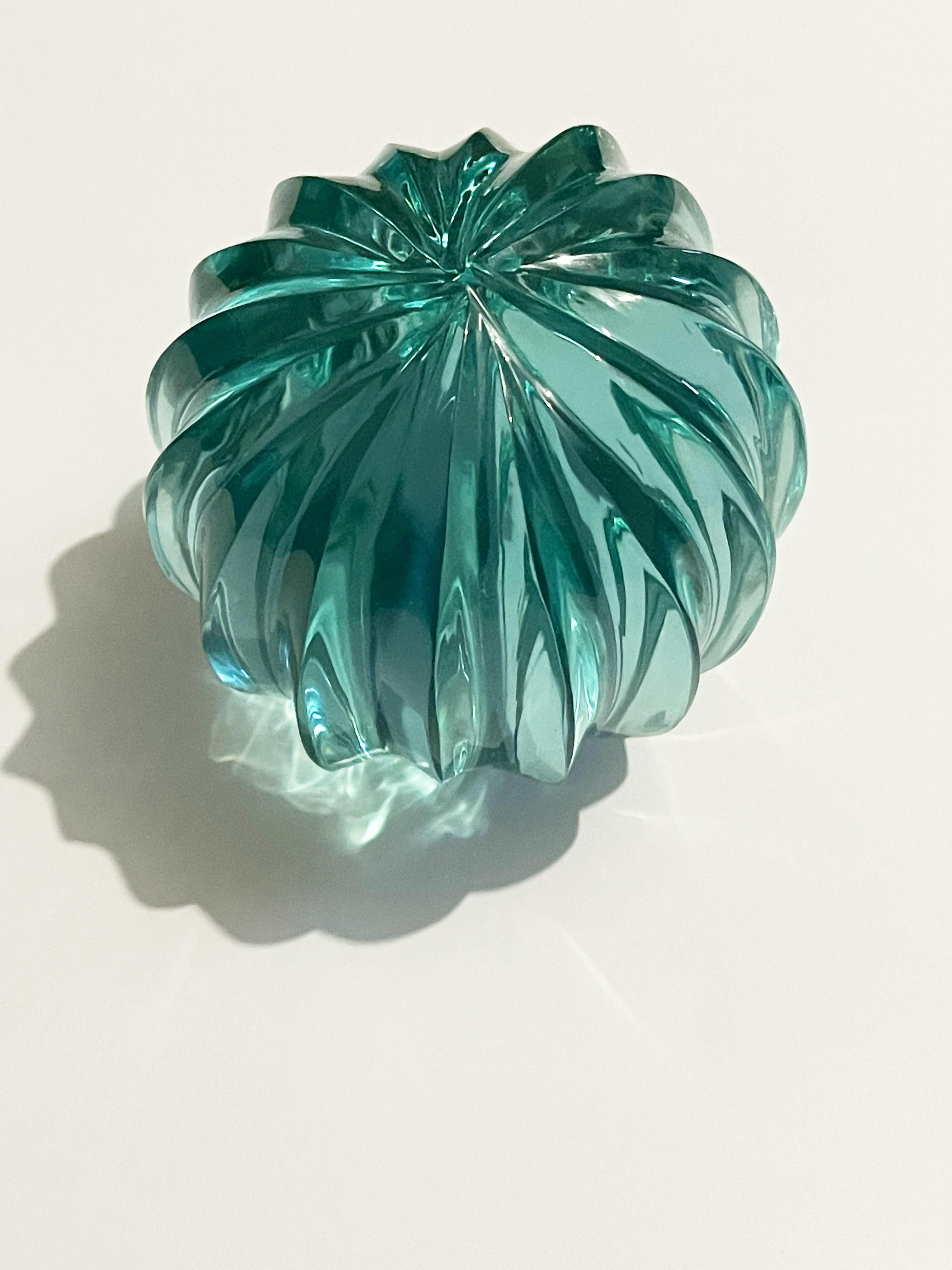 Contemporary Hand-engraved Aquamarine Sculpture by Ghirò Studio In New Condition For Sale In Pieve Emanuele, Milano