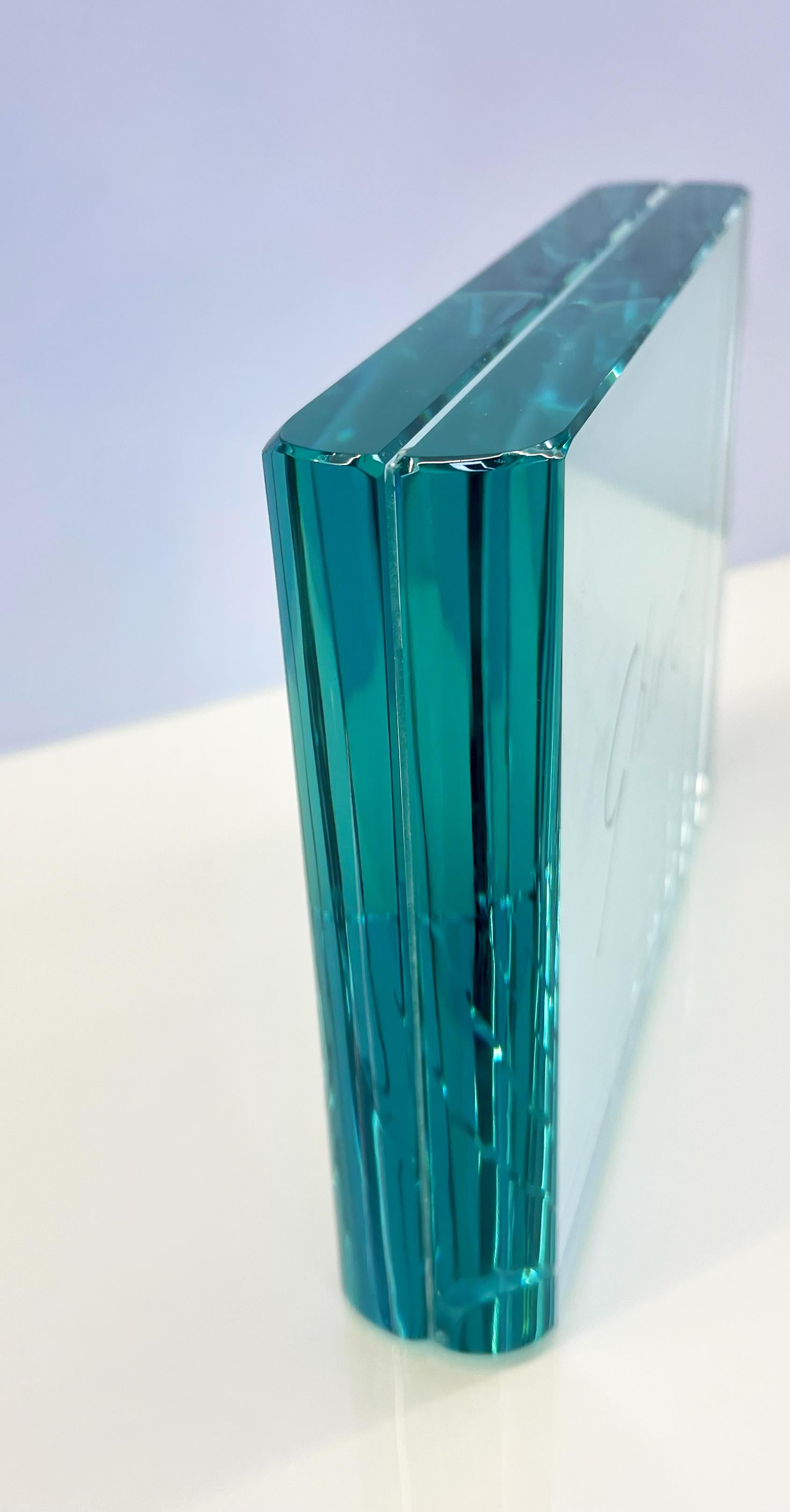 Contemporary Handmade Aquamarine Vertical Crystal Picture Frame by Ghirò Studio In New Condition For Sale In Pieve Emanuele, Milano