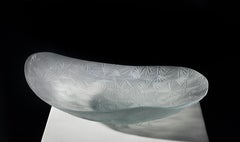 Contemporary 'Ice' Crystal Bowl Satin Hand Engraved Unique Piece by Ghirò Studio