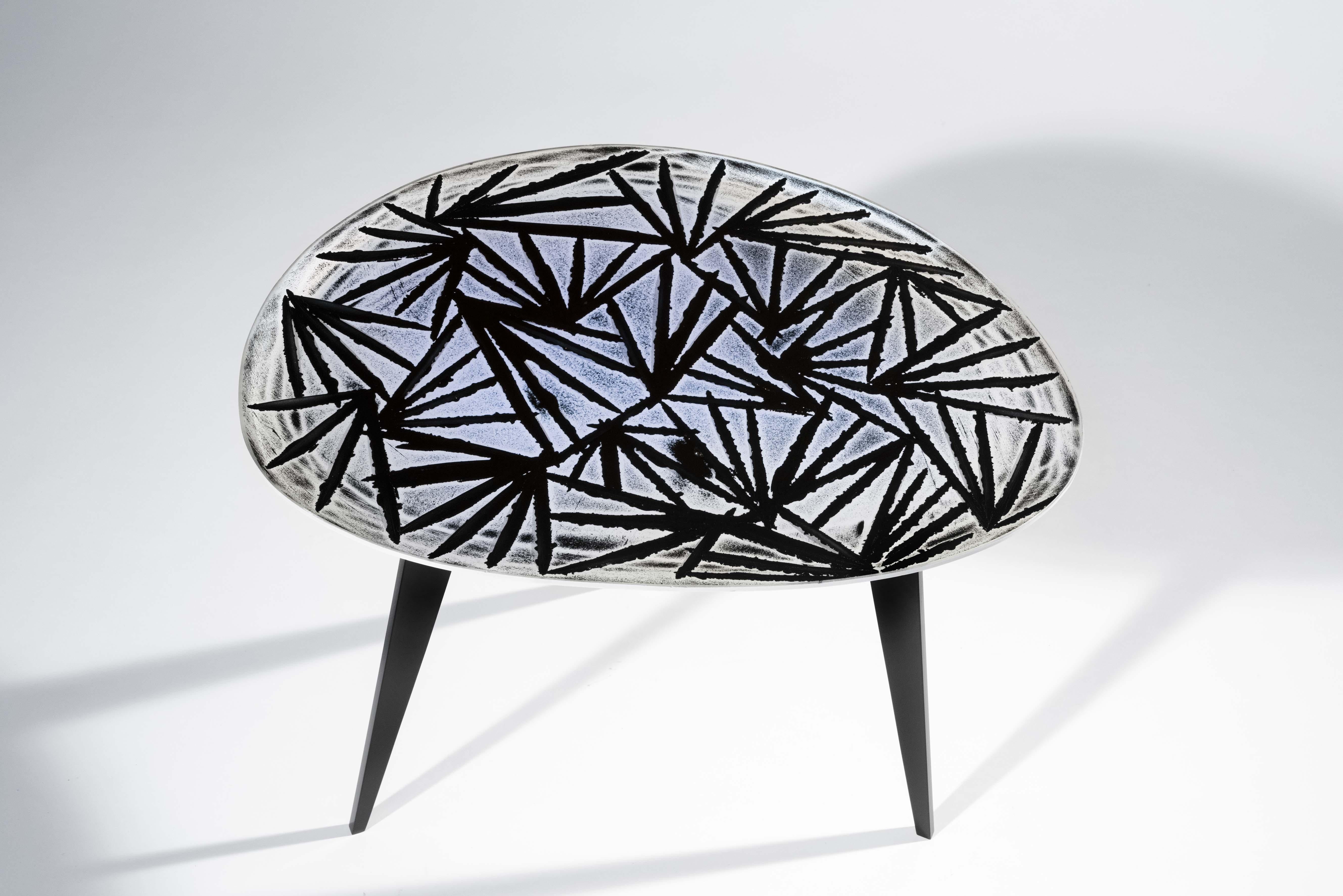 Modern Contemporary by Ghirò Studio 'Monten' Coffee Table Iridescent Crystal and Brass For Sale