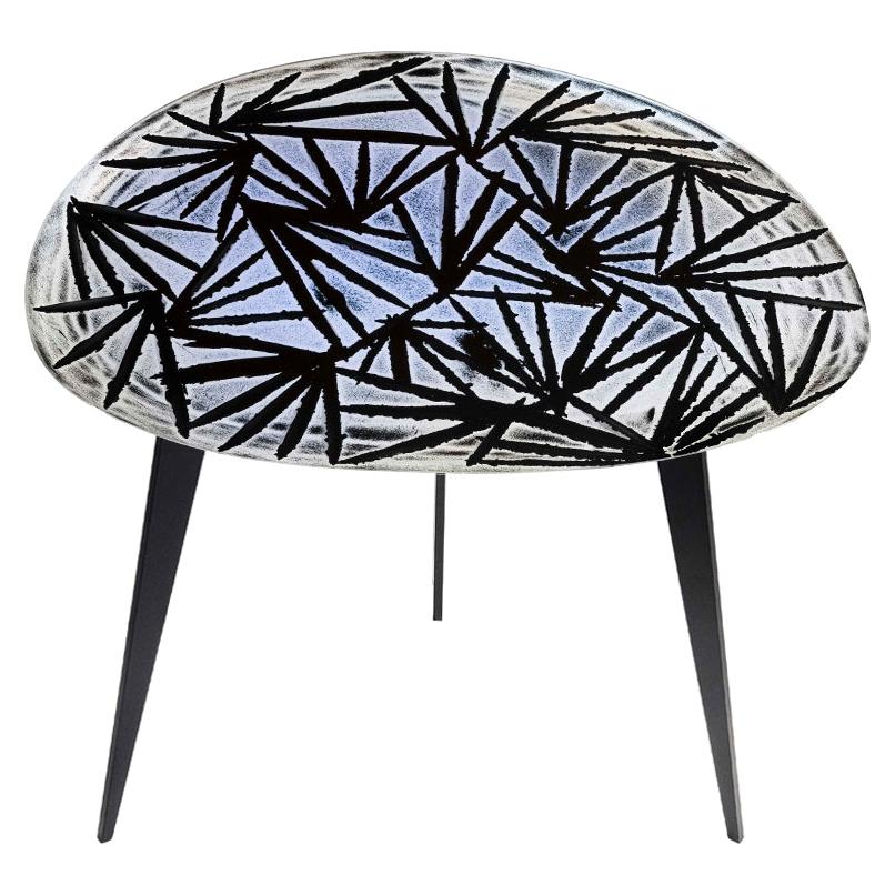 Tavolino da caffè 'Monten' Contemporary by Ghirò Studio in cristallo iridescente e ottone