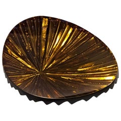 Contemporary by Ghirò Studio 'Oasi' Bowl Amber and Gold Crystal Medium Size