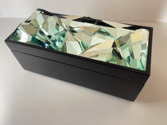 Contemporary 'Pixel' Jewelry Box Handmade Black Wood and Glass by Ghirò Studio