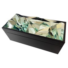 Contemporary 'Pixel' Jewelry Box Handmade Black Wood and Glass by Ghirò Studio