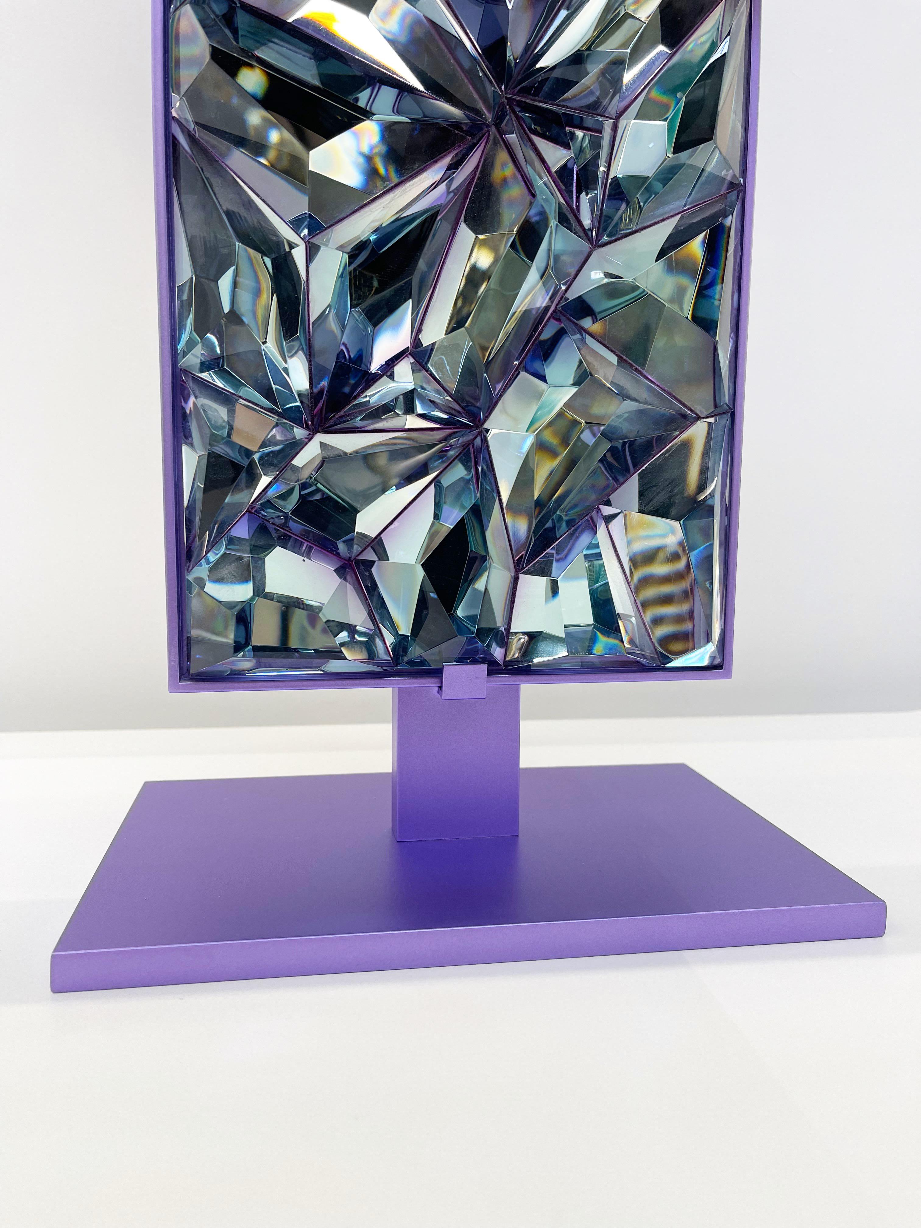 Moderne Lot de deux lampes de table contemporaines 'Pixel' en verre fait main par Ghirò Studio en vente